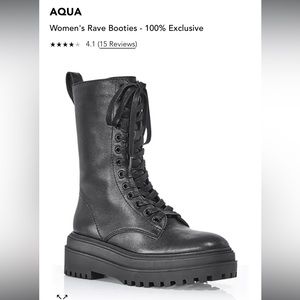 Black Combat Boots Size 7.5 Bloomingdale’s Aqua